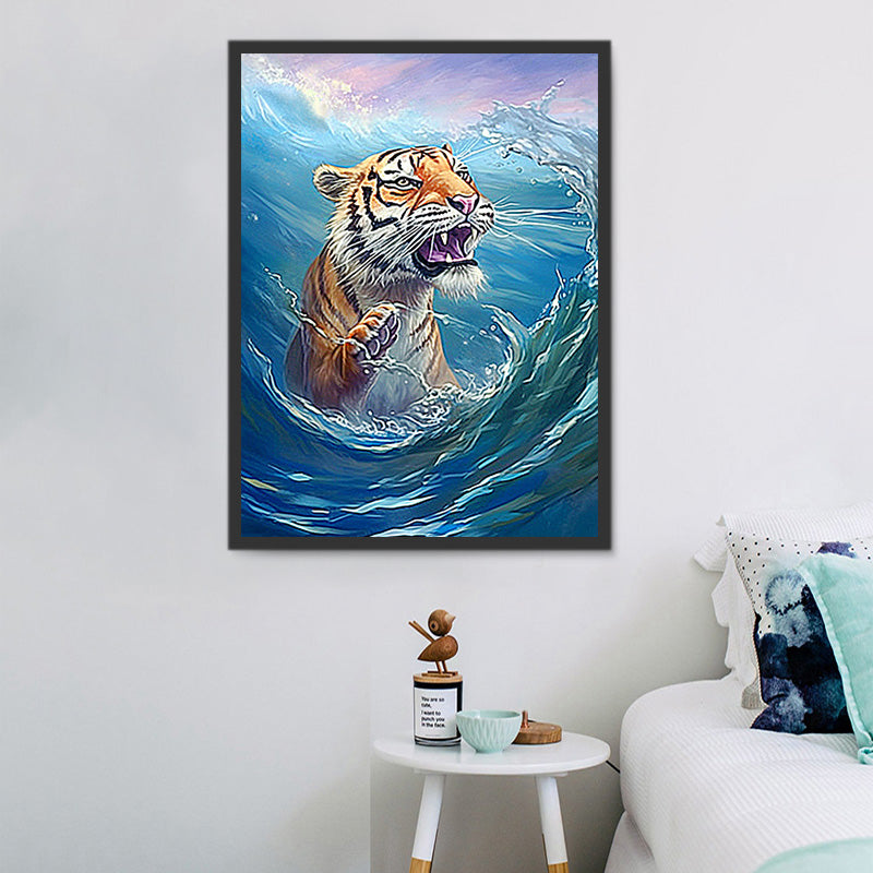 ZGmaxCL 5D Diamond Painting Kit Completo Tigre Bianca