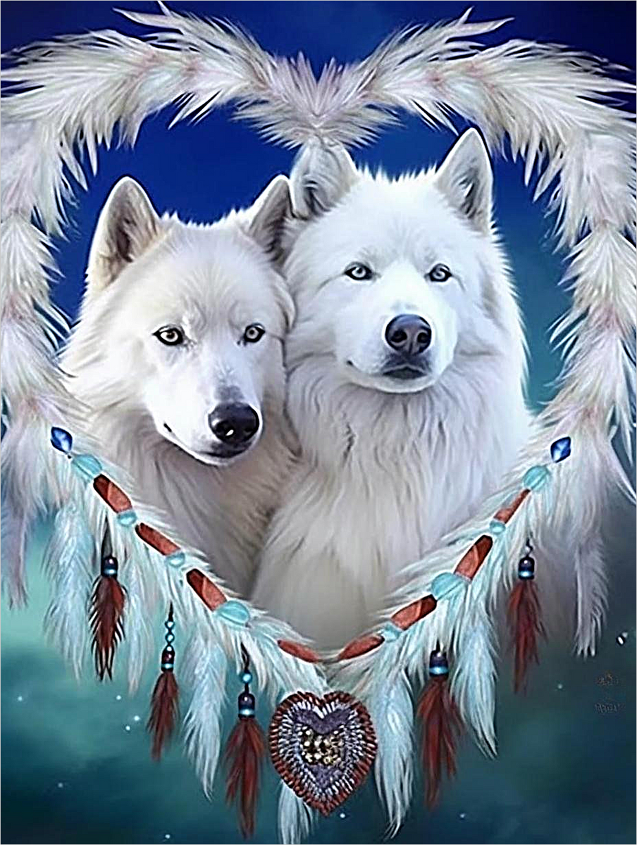 Kit Diamond Painting Loup - 30x30 Cm - 5D Strass - Loisir Créatif Adulte Débutant - 7