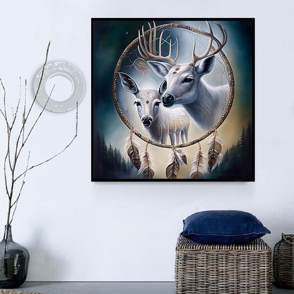 Broderie diamant Cerfs sauvages