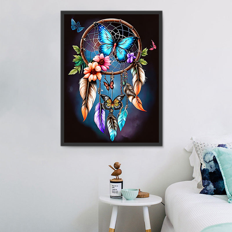 Kit Diamond Painting Papillon Attrape-Rêves - 90 X 45 Cm - 5D Strass à Coller - Art DIY Adulte - Cadre Non Inclus - 3