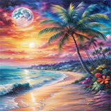 Plage 5D Kit Broderie Diamant Diamond Painting FL4319