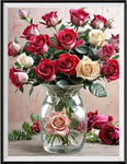 Roses - 5D Kit Broderie Diamants Diamond Painting FL2158