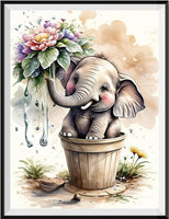 Éléphant - 5D Kit Broderie Diamants Diamond Painting FL2298