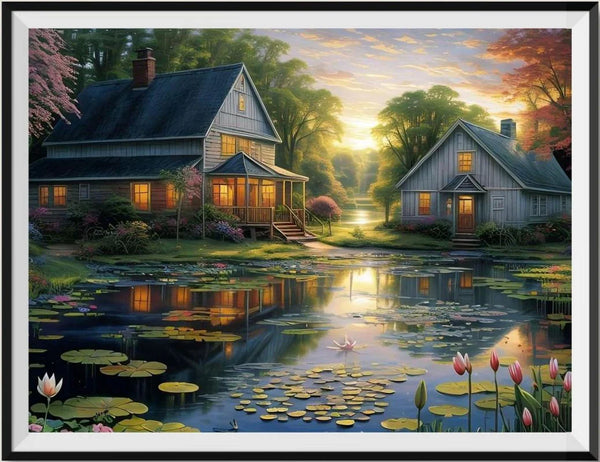 Village 5d Diy Kit Broderie Diamant Diamond Painting FL2381