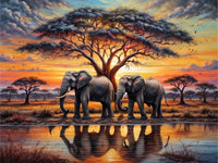 Éléphant - 5D Kit Broderie Diamants Diamond Painting FL2388