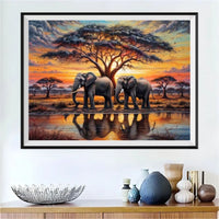 Éléphant - 5D Kit Broderie Diamants Diamond Painting FL2388