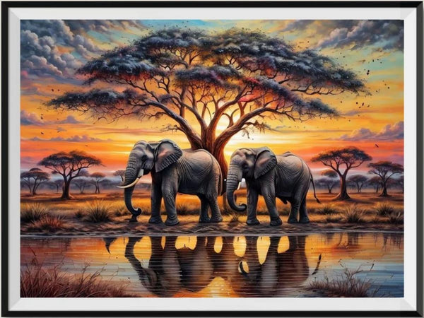 Éléphant - 5D Kit Broderie Diamants Diamond Painting FL2388