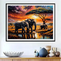 Éléphant - 5D Kit Broderie Diamants Diamond Painting FL2389