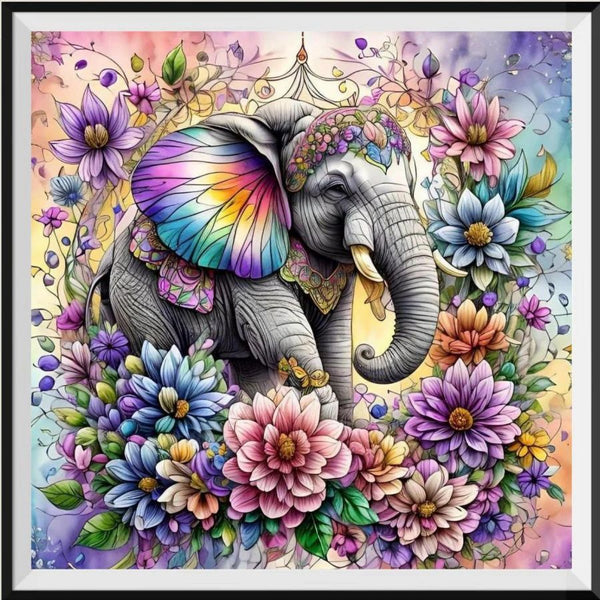 Éléphant - 5d Diy Kits Broderie Diamant Diamond Painting FL3295