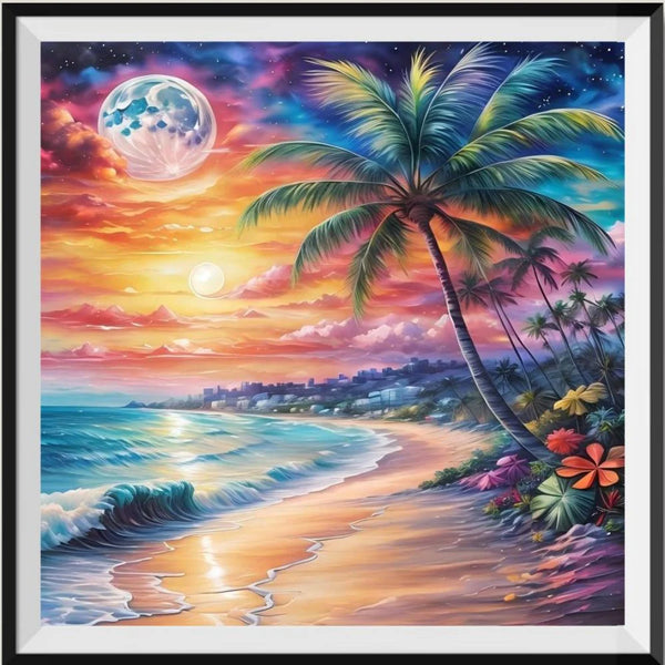 Plage 5D Kit Broderie Diamant Diamond Painting FL4319