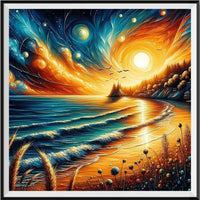 Plage 5D Kit Broderie Diamant Diamond Painting FL6262