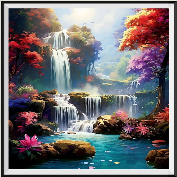 Kit de peinture diamant avec pont cascade pour adultes Kit de peinture diamant avec pont cascade pour adultes