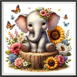 Éléphant - 5d Diy Kits Broderie Diamant Diamond Painting FL8162