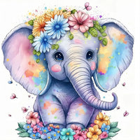 Éléphant - 5d Diy Kits Broderie Diamant Diamond Painting FL8163