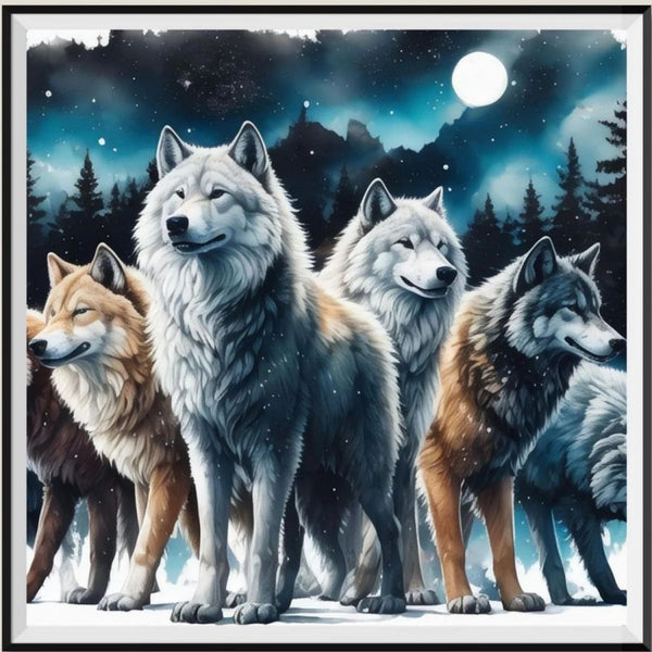 Loup 5d Diy Kits Broderie Diamant Diamond Painting FL8241