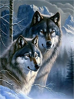 Loup 5d Diy Kits Broderie Diamant Diamond Painting MJ1432