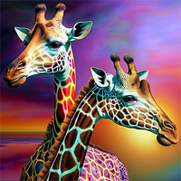 Girafe 5d Diy Kits Broderie Diamant Diamond Painting MJ2215