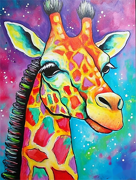 Kit Peinture Diamant 5D Girafe 30x40 Cm - DIY Adulte Et Enfant - Diamants Ronds Brillants - Décoration Murale Animale - 12