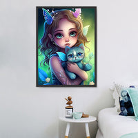 Petite fille 5d Diy Kits Broderie Diamant Diamond Painting MJ3324