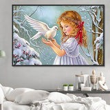 Petite fille 5d Diy Kits Broderie Diamant Diamond Painting MJ3343