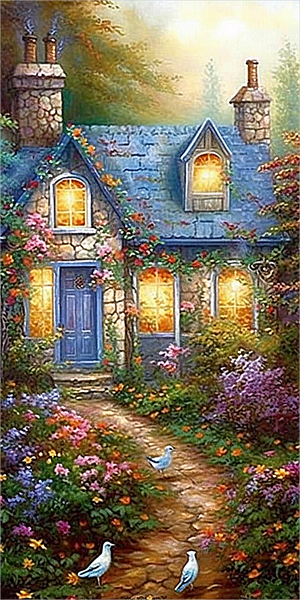 Village 5d Diy Kits Broderie Diamant Diamond Painting MJ7269