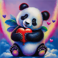 Panda 5d Diy Kits Broderie Diamant Diamond Painting MJ8068