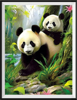 Panda 5d Diy Kits Broderie Diamant Diamond Painting MJ8085