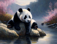 Panda 5d Diy Kits Broderie Diamant Diamond Painting MJ8100