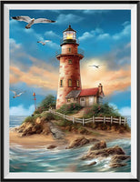 Phare 5d Diy Kits Broderie Diamant Diamond Painting MJ8428