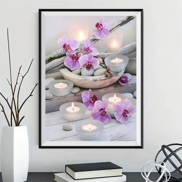 Kit Peinture Diamant Fleurs 5D - 30x40 Cm - Toile Adhésive Haute Définition + Diamants Supplémentaires - Activité DIY Relaxante