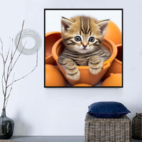 Chat 5d Diy Kits Broderie Diamant Diamond Painting MJ1004