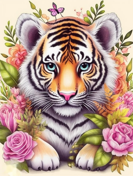 Tigre 5d Diy Kits Broderie Diamant Diamond Painting MJ1277