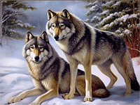 Loup 5d Diy Kits Broderie Diamant Diamond Painting MJ1487
