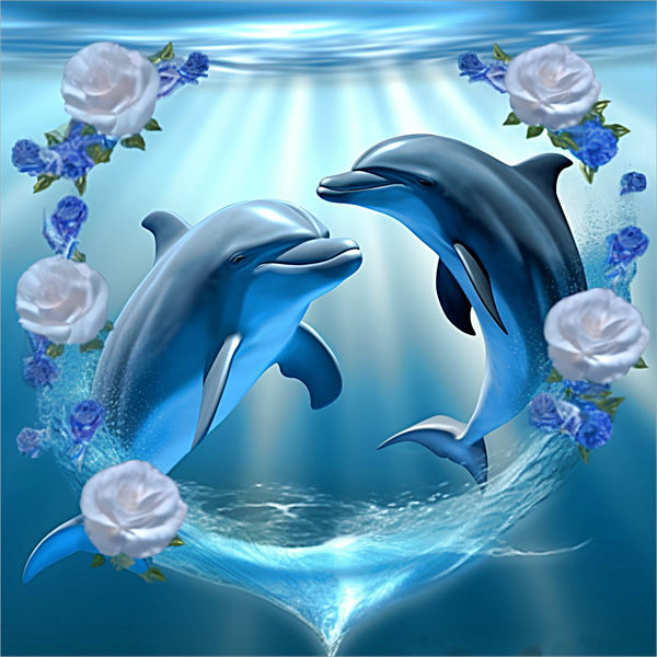 Acheter 5D bricolage cadre diamant peinture dauphin complet perceuse  broderie mignon Animal mosaïque fleur point de croix Kit loisirs créatifs  décor à la maison