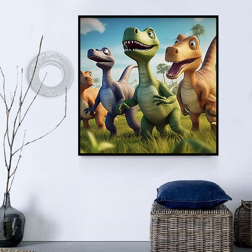 MOMAKA 5D Diamond Painting Kits Aurore Dinosaure, Diamant Peinture Kits Point De Croix Broderie Animal, Kits Diamant Arts Craft Cross Embroidery Pour La Décoration Murale à Domicile 30x40cm